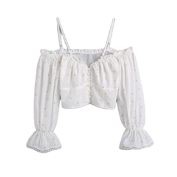 women's blouses & shirts jc·kilig 2021 poplin high waisted open navel one neck suspender shirt b1597, White
women's blouses & shirts jc·kilig 2021 poplin high waisted open navel one neck suspender shirt b1597, White