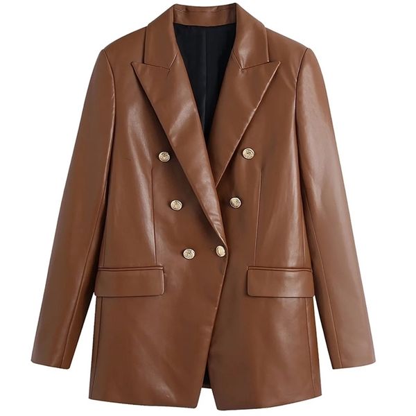 sheblingbling za woman casual traf coats ol autumn chic buttons long blazers female brown faux pu leather female jackets 211130, Black
sheblingbling za woman casual traf coats ol autumn chic buttons long blazers female brown faux pu leather female jackets 211130, Black