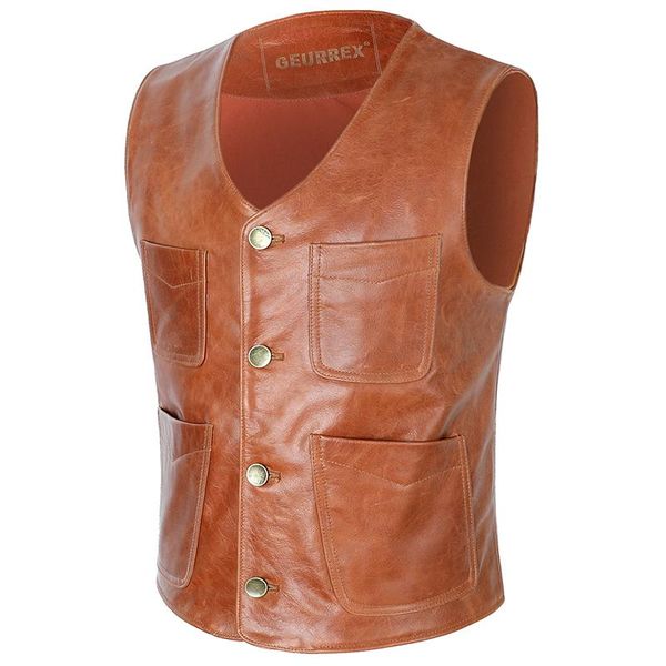 men's vests classic motorcycle motorbike biker leather waistcoat vest yellow genuine cowhide sleeveless jackets high quality, Black;white
men's vests classic motorcycle motorbike biker leather waistcoat vest yellow genuine cowhide sleeveless jackets high quality, Black;white
