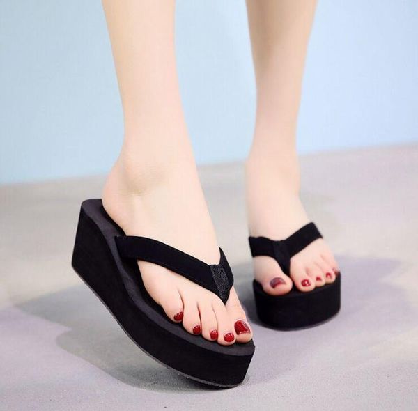 slippers 2021 summer women flip flops fashion slope and thick sand beach wedges platform outdoor slipper, Black
slippers 2021 summer women flip flops fashion slope and thick sand beach wedges platform outdoor slipper, Black