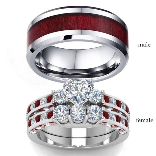 wedding rings 2021 brown red stainless steel rhinestone couple ring accessory jewelry valentine's day gift, Slivery;golden
wedding rings 2021 brown red stainless steel rhinestone couple ring accessory jewelry valentine's day gift, Slivery;golden