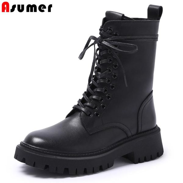boots asumer 2021 full genuine leather women shoes lace up autumn winter platform ankle female chunky short shoe, Black
boots asumer 2021 full genuine leather women shoes lace up autumn winter platform ankle female chunky short shoe, Black