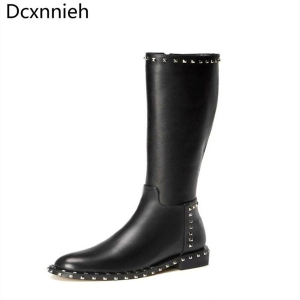 boots rivets studded tihck sole knee high woman genuine leather zip long knight motorcycle booties 2021, Black
boots rivets studded tihck sole knee high woman genuine leather zip long knight motorcycle booties 2021, Black