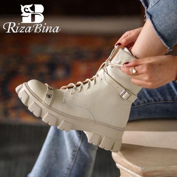boots rizabina genuine leather women shoes ankle for thick bottom platform rivets punk style ladies footwear size 34-41, Black
boots rizabina genuine leather women shoes ankle for thick bottom platform rivets punk style ladies footwear size 34-41, Black