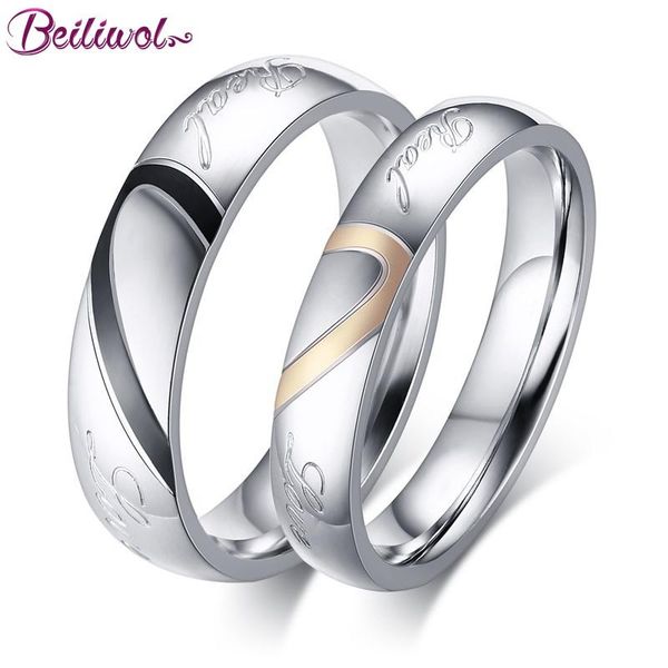 cluster rings fashion titanium steel real heart wedding for women men couple engrave silver color never fade full size 4-15, Golden;silver
cluster rings fashion titanium steel real heart wedding for women men couple engrave silver color never fade full size 4-15, Golden;silver