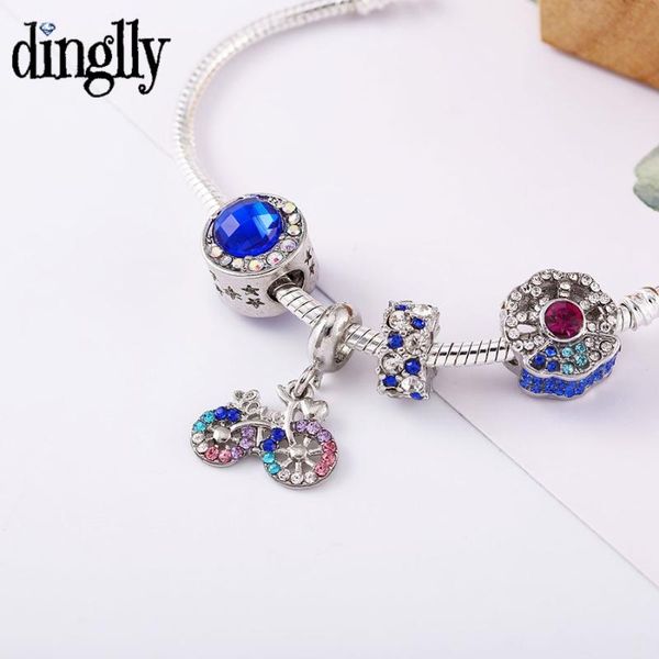 charm bracelets dinglly blue and pink fan beaded for women men original shiny crystal bicycle pendant bracelet jewelry gift, Golden;silver
charm bracelets dinglly blue and pink fan beaded for women men original shiny crystal bicycle pendant bracelet jewelry gift, Golden;silver