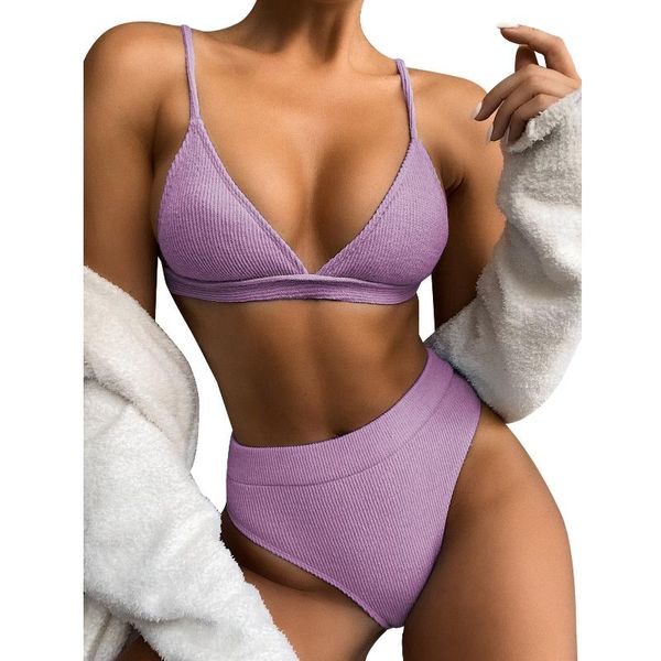women's swimwear female swimsuit high waist bikini 2021 women two-pieces set ribbed bather bathing suit swimming beachwear, White;black
women's swimwear female swimsuit high waist bikini 2021 women two-pieces set ribbed bather bathing suit swimming beachwear, White;black