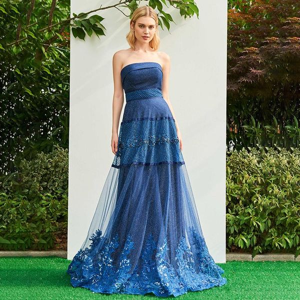 party dresses tanpell navy blue long prom elegant women a line beading strapless sweep train evening customed formal dress, White;black
party dresses tanpell navy blue long prom elegant women a line beading strapless sweep train evening customed formal dress, White;black