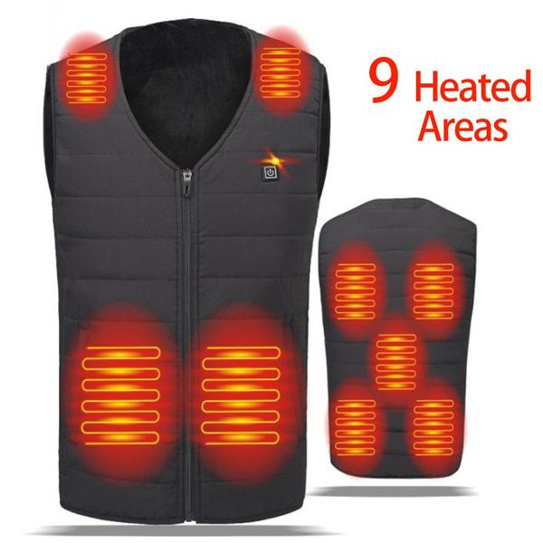 men's vests 9 areas winter men women electric heated vest usb smart thermal heating clothing hunting hiking jackets heat fever warm, Black;white
men's vests 9 areas winter men women electric heated vest usb smart thermal heating clothing hunting hiking jackets heat fever warm, Black;white