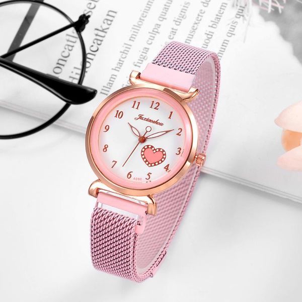 wristwatches luxury heart-shaped women's watches bracelet quartz rose gold mesh magnet watch women wristwatch ladies dress clock gift r, Slivery;brown
wristwatches luxury heart-shaped women's watches bracelet quartz rose gold mesh magnet watch women wristwatch ladies dress clock gift r, Slivery;brown