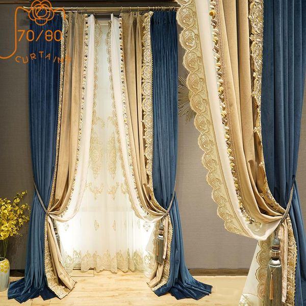 curtain & drapes high-end european style lace stitching velvet curtains blackout for living room and bedroom finished products
curtain & drapes high-end european style lace stitching velvet curtains blackout for living room and bedroom finished products