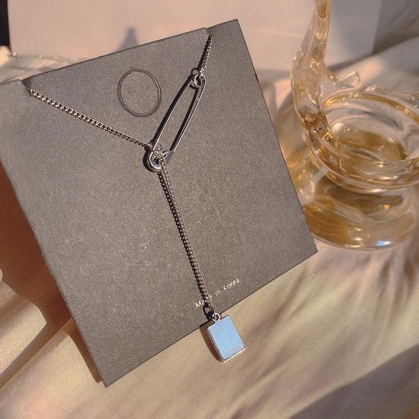 chains pin necklace niche design sense ins cold wind personality pendant accessory square with the same paragraph, Silver
chains pin necklace niche design sense ins cold wind personality pendant accessory square with the same paragraph, Silver