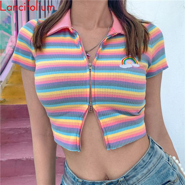 new t women summer raiow striped kawaii collared polo shirt ladies 2021 knit cardigan y2k e girl cute ribbed crop 3jwd, White
new t women summer raiow striped kawaii collared polo shirt ladies 2021 knit cardigan y2k e girl cute ribbed crop 3jwd, White