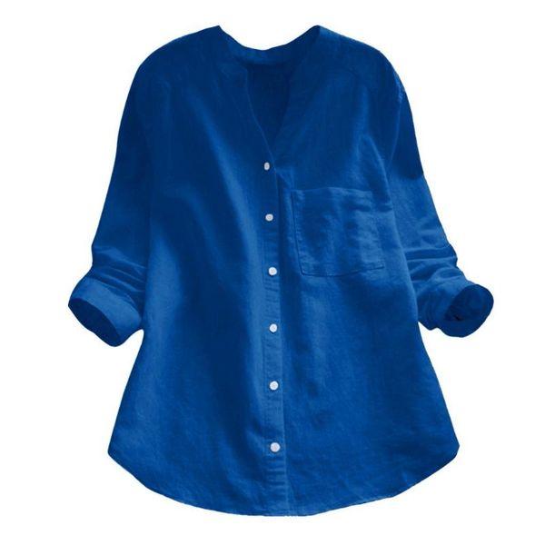 women's blouses & shirts solid spring casual shirt cotton linen button up blouse for women long sleeve v-neck tunic clothing mujer, White
women's blouses & shirts solid spring casual shirt cotton linen button up blouse for women long sleeve v-neck tunic clothing mujer, White