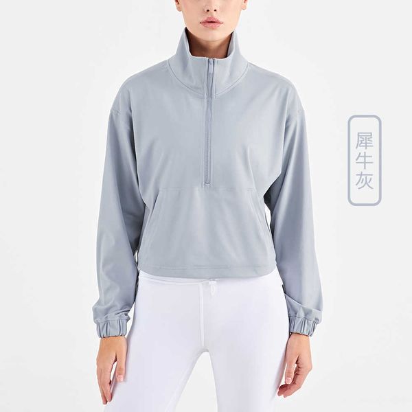 Thickened Sportswear Jacket Yoga Outfits Women's Half Zipper Long Sleeve Loose Top Pocket Outdoor Running Fitness Coat, Black
Thickened Sportswear Jacket Yoga Outfits Women's Half Zipper Long Sleeve Loose Top Pocket Outdoor Running Fitness Coat, Black