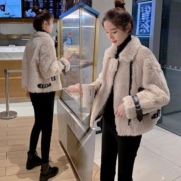 women's fur & faux 2021 autumn winter loose outwear female short motorcycle jackets imitation lamb warm coats u853, Black
women's fur & faux 2021 autumn winter loose outwear female short motorcycle jackets imitation lamb warm coats u853, Black