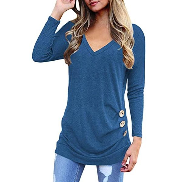 women's t-shirt explosive button v neck women t shirt spring autumn all match long sleeved pure black street trendy elegant lady tee, White
women's t-shirt explosive button v neck women t shirt spring autumn all match long sleeved pure black street trendy elegant lady tee, White