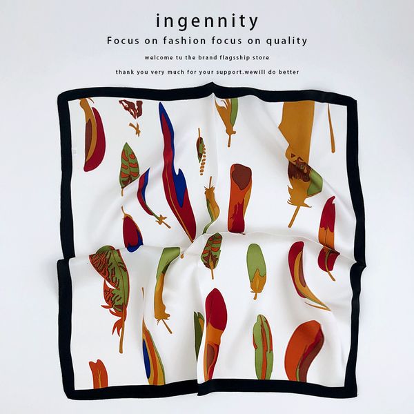 korean style new style feather geometry silk scarf small square scarf women's versatile summer decorative scarf spring and autumn, Black;purple
korean style new style feather geometry silk scarf small square scarf women's versatile summer decorative scarf spring and autumn, Black;purple