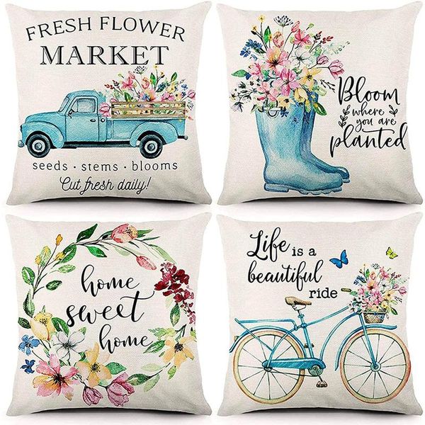 pillow case spring covers 18x18inch throw set of 4, farmhouse cushion home decor
pillow case spring covers 18x18inch throw set of 4, farmhouse cushion home decor