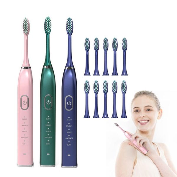 smart electric toothbrush sonic usb rechargeable 5 cleaning modes waterproof replacable 10 brush head tooth cleaner for children
smart electric toothbrush sonic usb rechargeable 5 cleaning modes waterproof replacable 10 brush head tooth cleaner for children
