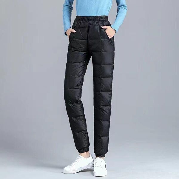 women's pants & capris snow warm long women winter down cotton padded quilted trousers elastic waist casual, Black;white
women's pants & capris snow warm long women winter down cotton padded quilted trousers elastic waist casual, Black;white