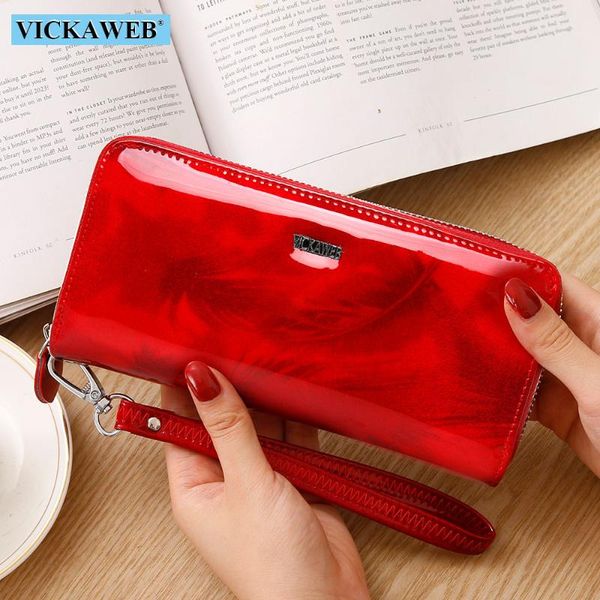 wallets vickaweb shiny genuine leather women zipper card holder solid purses female long wristlet wallet ladies coin purse al38, Red;black
wallets vickaweb shiny genuine leather women zipper card holder solid purses female long wristlet wallet ladies coin purse al38, Red;black
