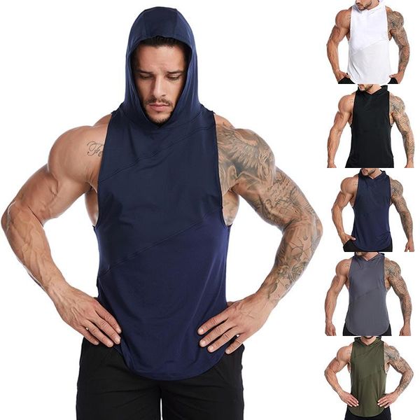 running jerseys mens quick dry hoodie vest tank lightweight breathable gym fitness sports tee hooded sleeveless shirt, Black;blue
running jerseys mens quick dry hoodie vest tank lightweight breathable gym fitness sports tee hooded sleeveless shirt, Black;blue