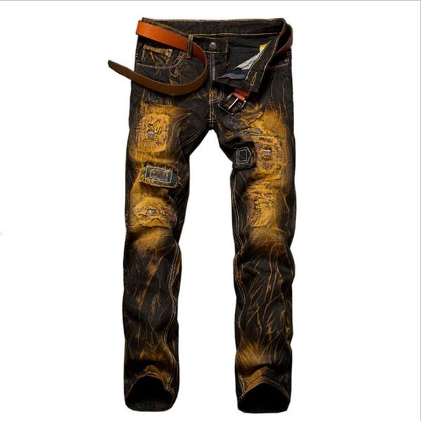 men's pants moto biker vintage jeans autumn straight denim holes cowboy trousers jean size 42 ddtb, Black
men's pants moto biker vintage jeans autumn straight denim holes cowboy trousers jean size 42 ddtb, Black