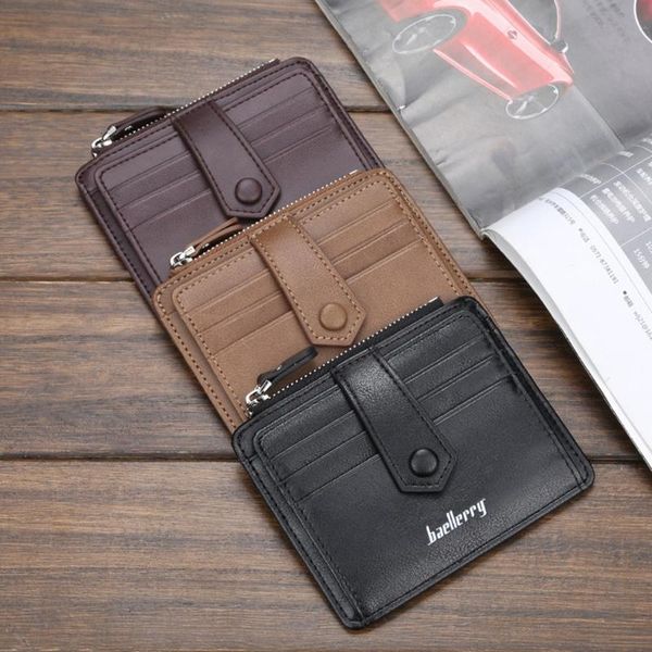 card holders 066f fashion men slim pu leather wallet zipper coin purse holder business change pocket case, Brown;gray
card holders 066f fashion men slim pu leather wallet zipper coin purse holder business change pocket case, Brown;gray