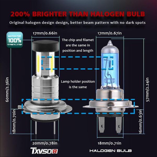 car headlights dc9v-32v led drl lamp 30000lm 360 degrees auto high/low beam
