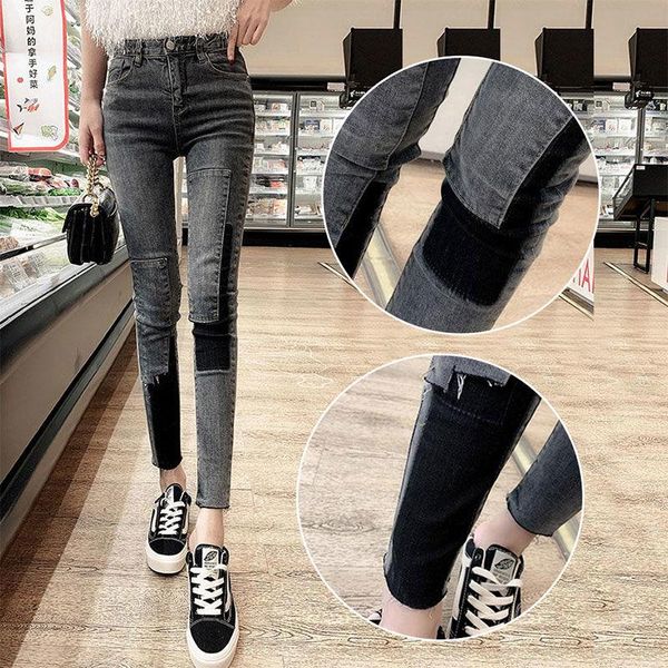 autumn and winter contrast stitching jeans women's plush and thickened small capris cigarette gray skinny slim leggings, Blue
autumn and winter contrast stitching jeans women's plush and thickened small capris cigarette gray skinny slim leggings, Blue