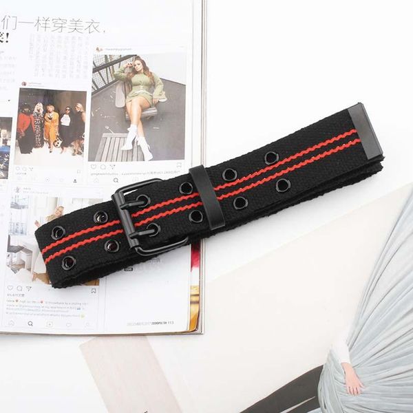 belts vintage punk women canvas double row hollow air eye pin buckle ladies girdle female jeans waistband kt172, Black;brown
belts vintage punk women canvas double row hollow air eye pin buckle ladies girdle female jeans waistband kt172, Black;brown