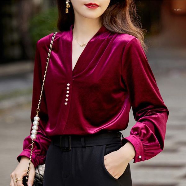 women's blouses & shirts long sleeve elegant wine fabric v-neck formal ol styles autumn winter women blouse clothes, White
women's blouses & shirts long sleeve elegant wine fabric v-neck formal ol styles autumn winter women blouse clothes, White