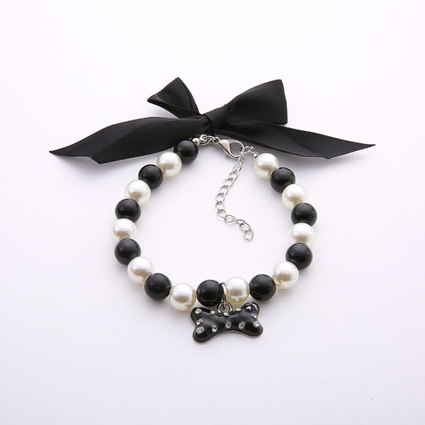 dog collars & leashes selling pet necklace pearl bead for cat pets