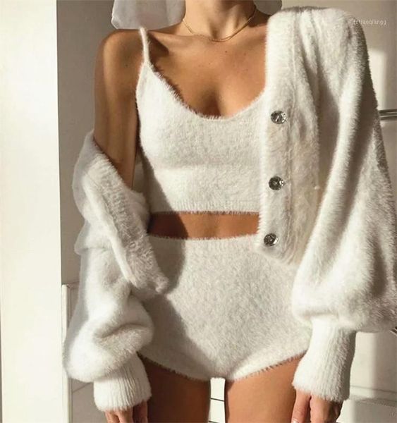style blogger elegant long sleeve mohair sweater shorts three-piece women single-breasted cardigan soft knitted outwear women's tracksu, Gray
style blogger elegant long sleeve mohair sweater shorts three-piece women single-breasted cardigan soft knitted outwear women's tracksu, Gray