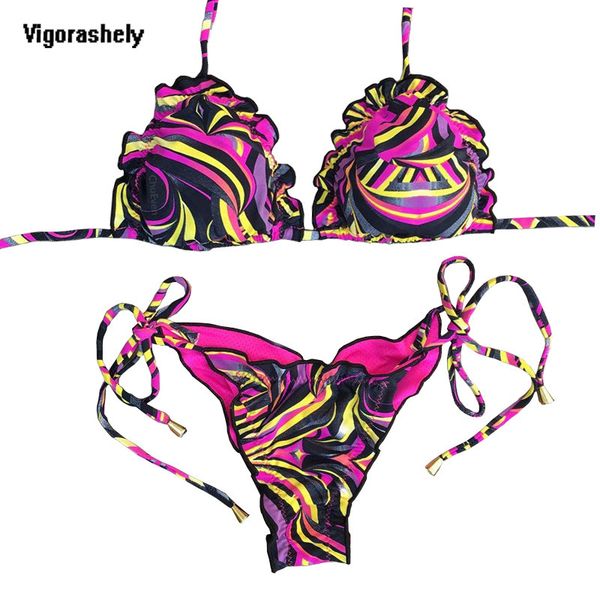 vigorshely print swimwer women 2021 hlter bikini string tied swimsuit femle ruffle bikini bthing suit swim wer biquini, White;black
vigorshely print swimwer women 2021 hlter bikini string tied swimsuit femle ruffle bikini bthing suit swim wer biquini, White;black