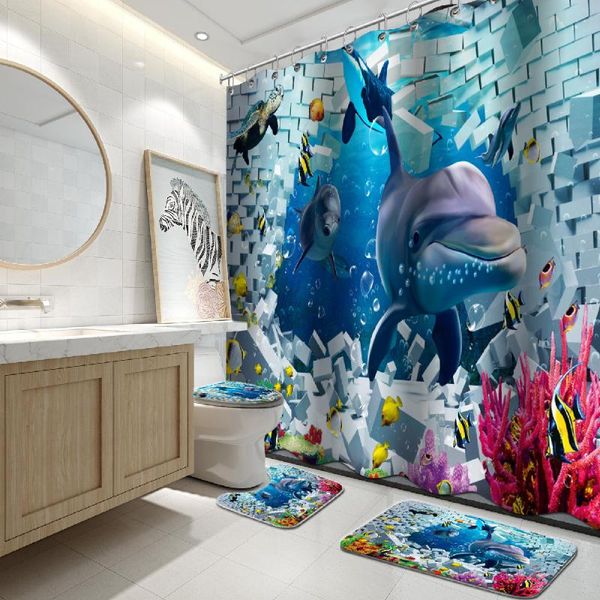 shower curtains 4pcs dolphin whale ocean wave curtain set with rugs, cute blue sea fish, non-slip bathroom mat toilet rug bath
shower curtains 4pcs dolphin whale ocean wave curtain set with rugs, cute blue sea fish, non-slip bathroom mat toilet rug bath