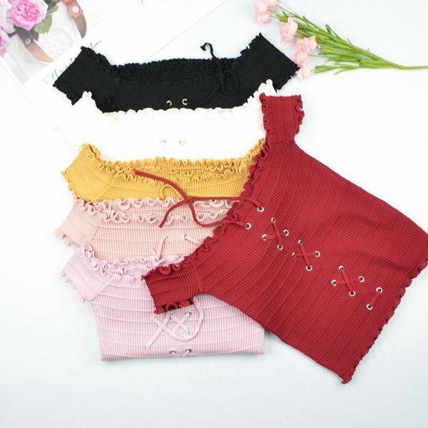 real ps summer sweet solid lace up slash neck cropped t-shirts women short sleeve knit crop female, White
real ps summer sweet solid lace up slash neck cropped t-shirts women short sleeve knit crop female, White
