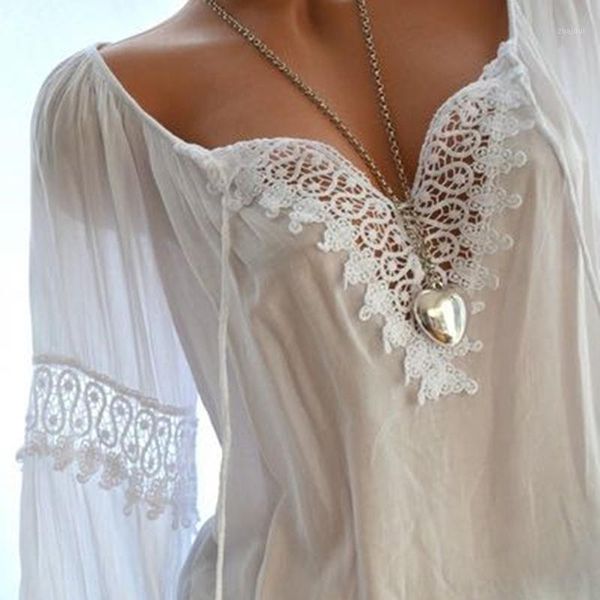 women's blouses & shirts women shirt spring autumn vintage lace flower blouse v-neck long sleeve female tunic casual mujer, White
women's blouses & shirts women shirt spring autumn vintage lace flower blouse v-neck long sleeve female tunic casual mujer, White
