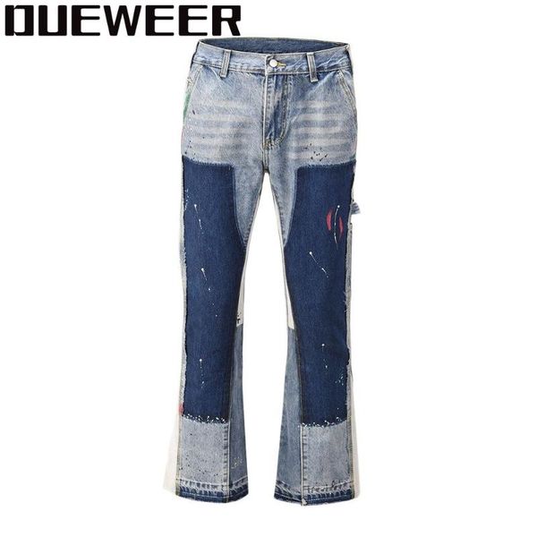 dueweer distressed splash ink flare jeans urban streetwear mens wide leg jeans hip hop blue slim fit denim pants
dueweer distressed splash ink flare jeans urban streetwear mens wide leg jeans hip hop blue slim fit denim pants