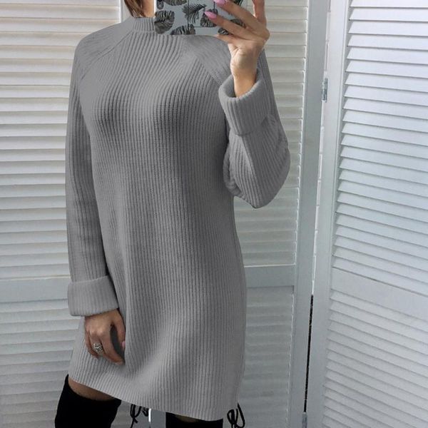 casual dresses autumn winter elegant fashion turtleneck long sleeve women's mini dress loose solid ladies knit, Black;gray
casual dresses autumn winter elegant fashion turtleneck long sleeve women's mini dress loose solid ladies knit, Black;gray