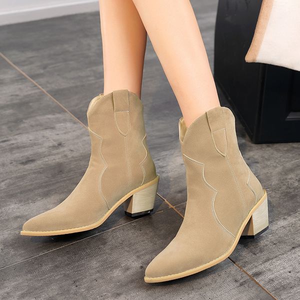 women western ankle boots roman pointed casual booties spring autumn woman artificial leather short boot femal retro chaussures, Black
women western ankle boots roman pointed casual booties spring autumn woman artificial leather short boot femal retro chaussures, Black