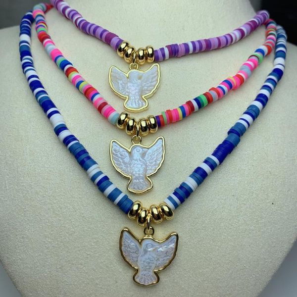 pendant necklaces natural mop pearl shell peace dove necklace for women 2021 handmade bohemian soft pottery beads chain jewelry, Silver
pendant necklaces natural mop pearl shell peace dove necklace for women 2021 handmade bohemian soft pottery beads chain jewelry, Silver