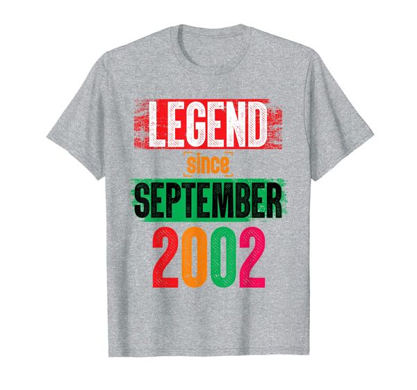 legend since september 2002 bday gifts 17th birthday t-shirt, White;black
legend since september 2002 bday gifts 17th birthday t-shirt, White;black