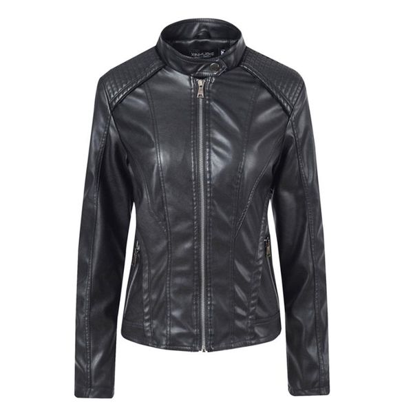 women's jackets 2021 autumn women black slim cool lady pu leather fashion ladies zipper casual short coat, Black;brown
women's jackets 2021 autumn women black slim cool lady pu leather fashion ladies zipper casual short coat, Black;brown
