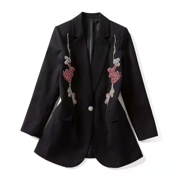 european and american women's clothing winter 2022 new long sleeve lapel heavy bead fashion one button black coat, Black;brown
european and american women's clothing winter 2022 new long sleeve lapel heavy bead fashion one button black coat, Black;brown