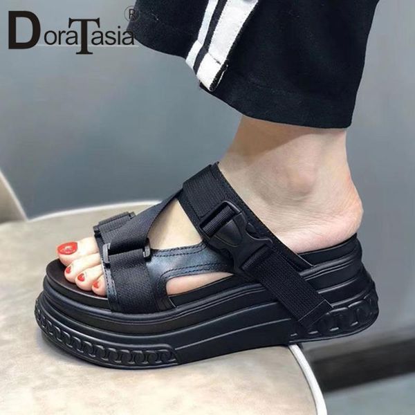 slippers doratasia girl brand platform slides classic buckle decorating summer women comfy high wedges shoes woman, Black
slippers doratasia girl brand platform slides classic buckle decorating summer women comfy high wedges shoes woman, Black