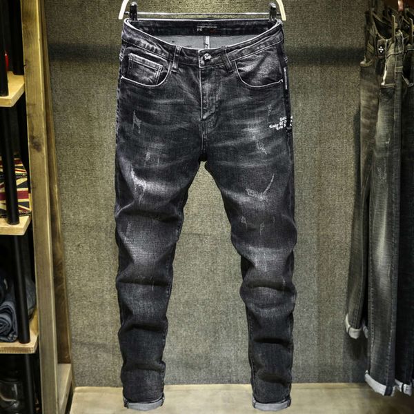 autumn and winter black grey jeans stretch slim little feet fashion brand cotton leisure pants men's nostalgiawinter, Blue
autumn and winter black grey jeans stretch slim little feet fashion brand cotton leisure pants men's nostalgiawinter, Blue