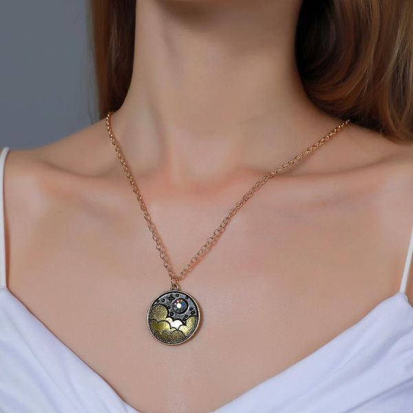 chains creative color night sky necklace retro art moon clouds years clavicle chain personality cartoon geometric round pendantqw160, Silver
chains creative color night sky necklace retro art moon clouds years clavicle chain personality cartoon geometric round pendantqw160, Silver