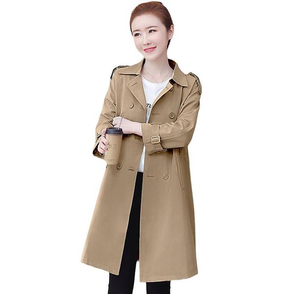 women's trench coats elegant plus size loose long coat 2021 spring autumn fashion slim female street wild windbreaker tide f006, Tan;black
women's trench coats elegant plus size loose long coat 2021 spring autumn fashion slim female street wild windbreaker tide f006, Tan;black
